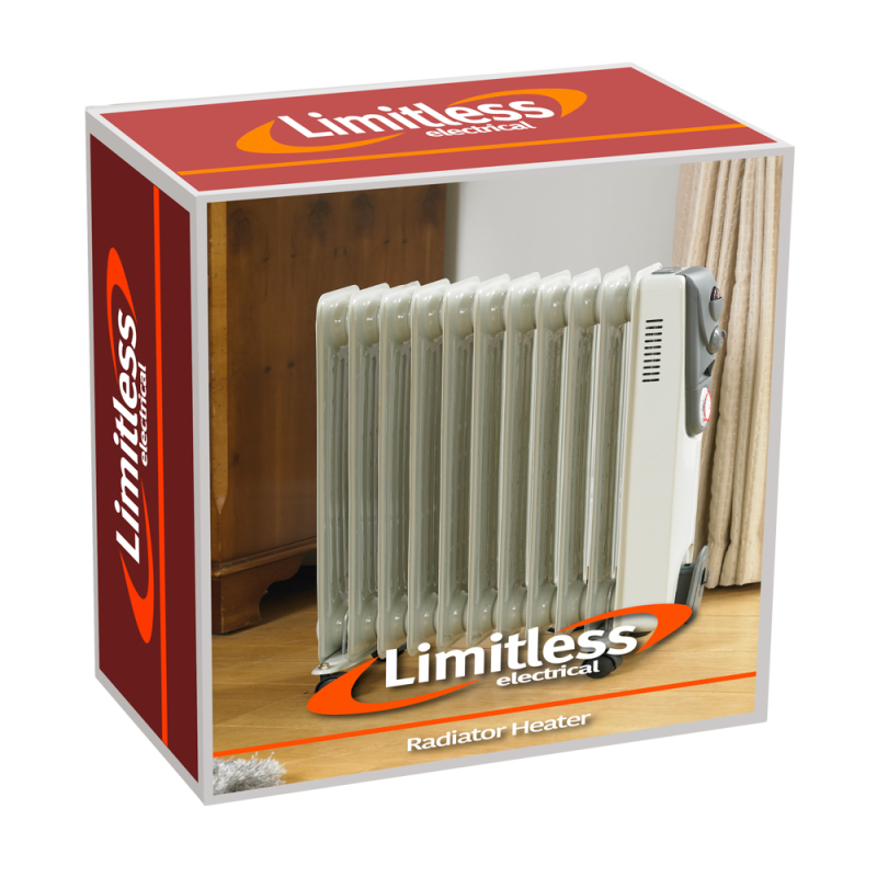 Limitless 11 Fin White Radiator with TIMER 2500W-Collection Only
